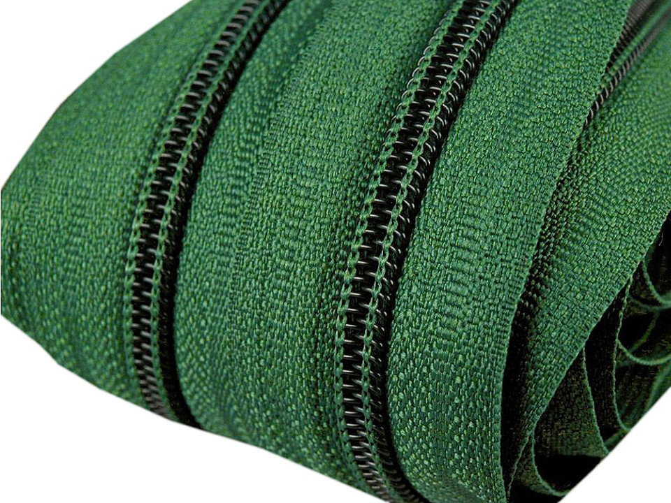 Spiral zip No. 5 by the meter for POL type riders, green pine, 25 m