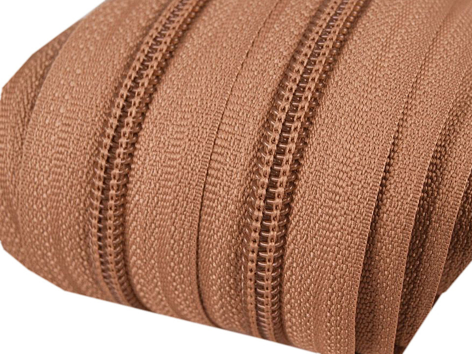 Spiral zip No. 5 by the meter for POL type riders, light brown, 25 m