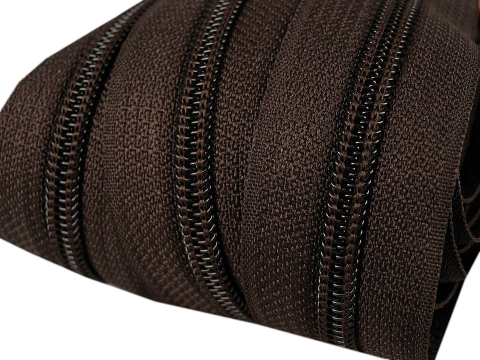 Spiral zipper No. 5 by the meter for POL type sliders, chocolate brown, 5 m