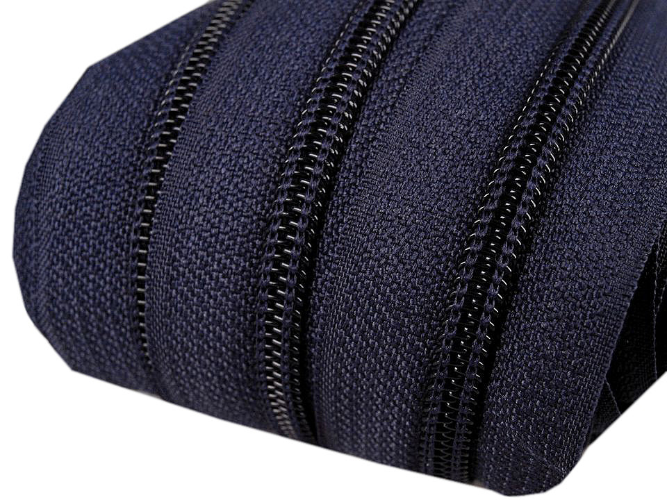 Spiral zip No. 5 by the metre for POL type riders, dark blue, 25 m