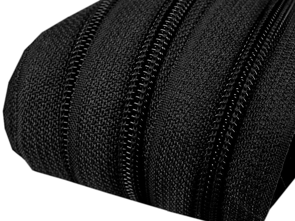 Spiral zip No. 5 by the meter for POL type riders, black, 200 m