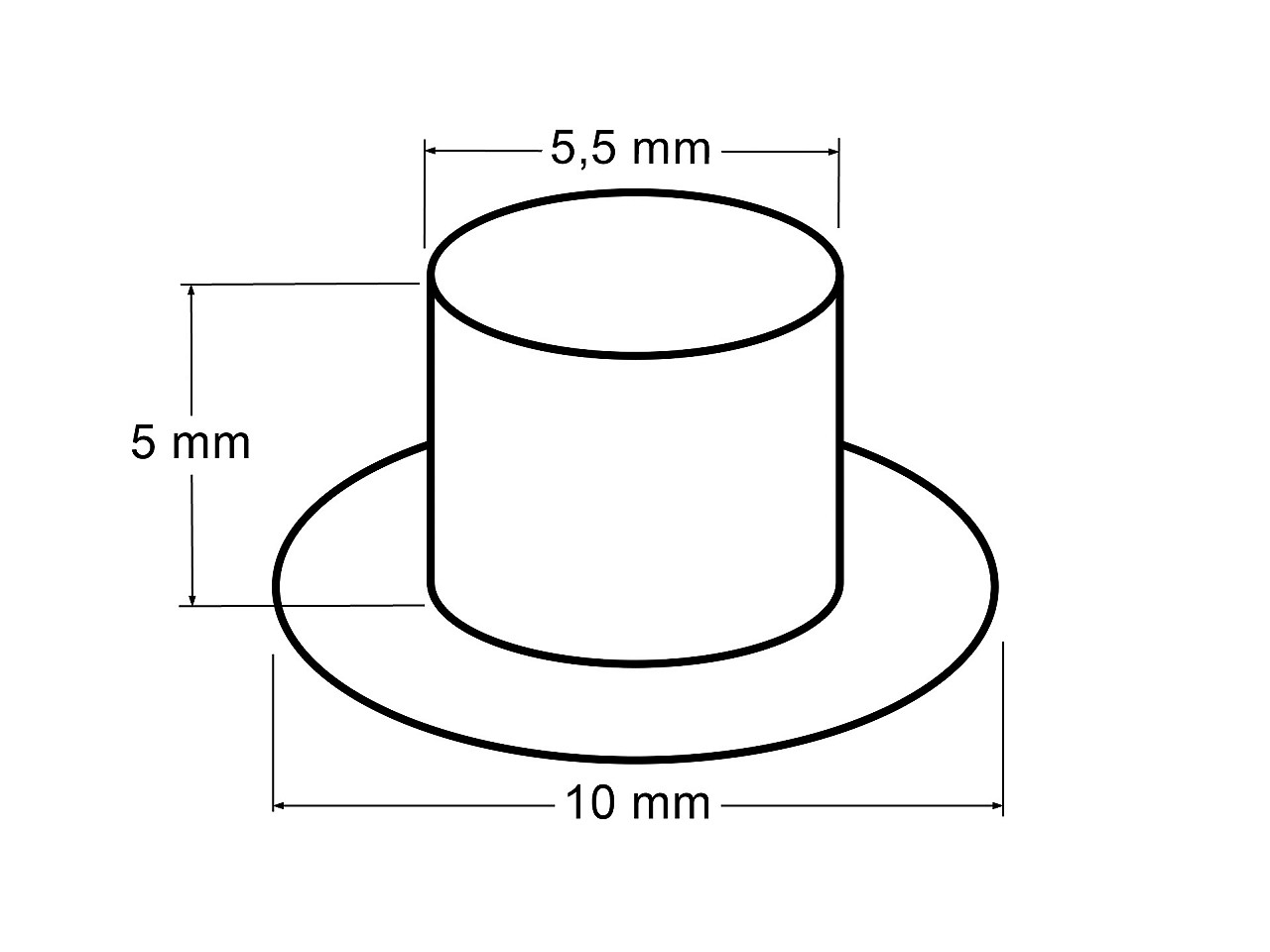 Ösen mit Scheibeinnen Ø5,5 mm / außen Ø10 mm, schwarz lackiert, 1000 Paar