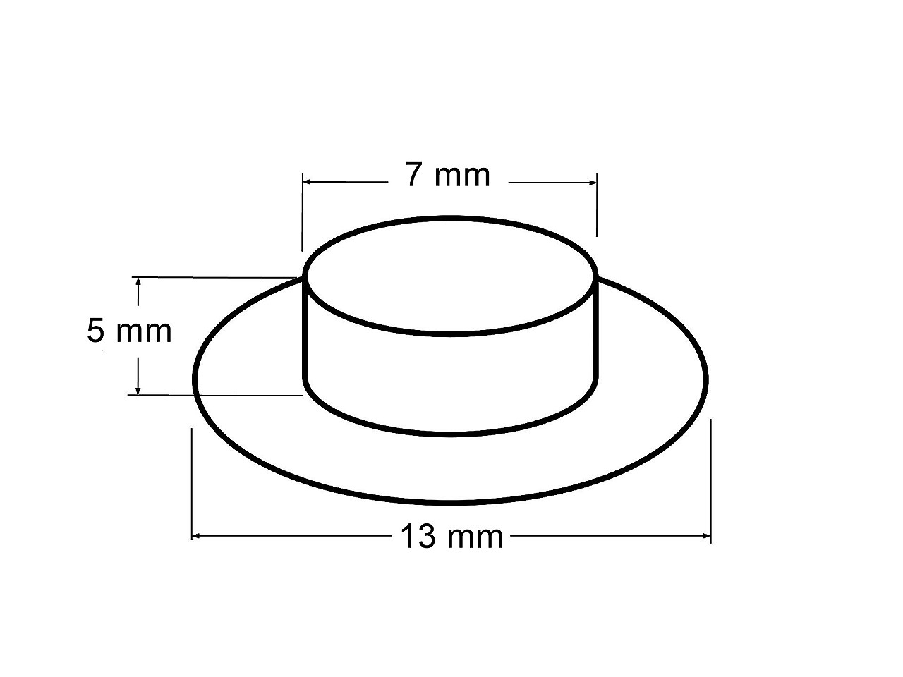 Průchodky s podložkou vnitřní Ø7 mm / vnější Ø13 mm, velké, 1 barva nikl