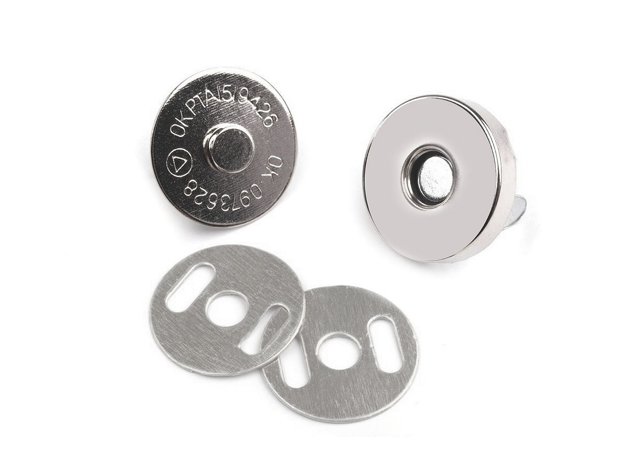 Magnetic clasp Ø18 mm, nickel, 5 set