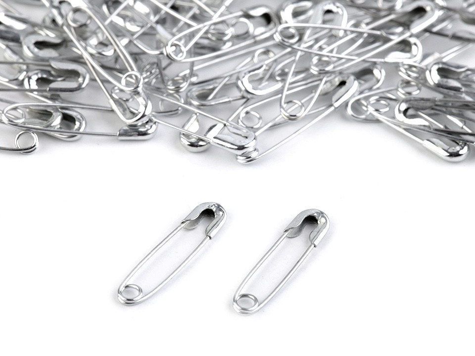 Safety pins length 20 mm bulk, dark silver, 2000 pcs