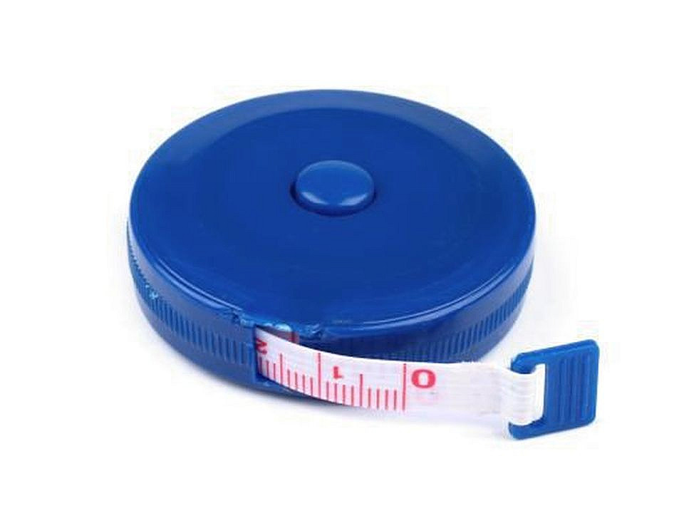 Tailor's measuring tape 150cm, blue, 12 pcs