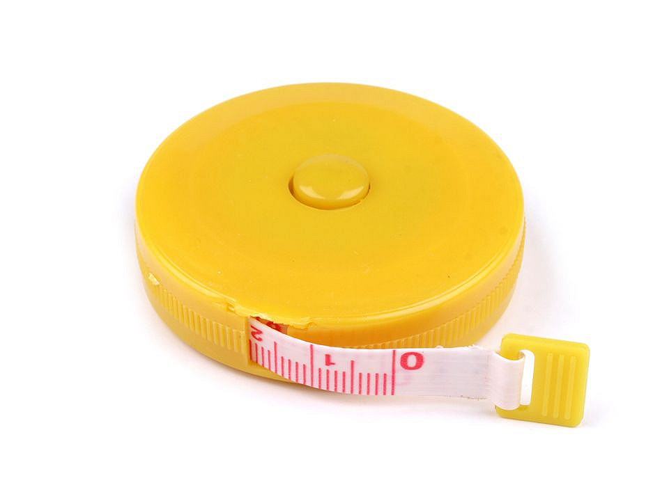 Tailor's measuring tape 150cm, yellow, 12 pcs