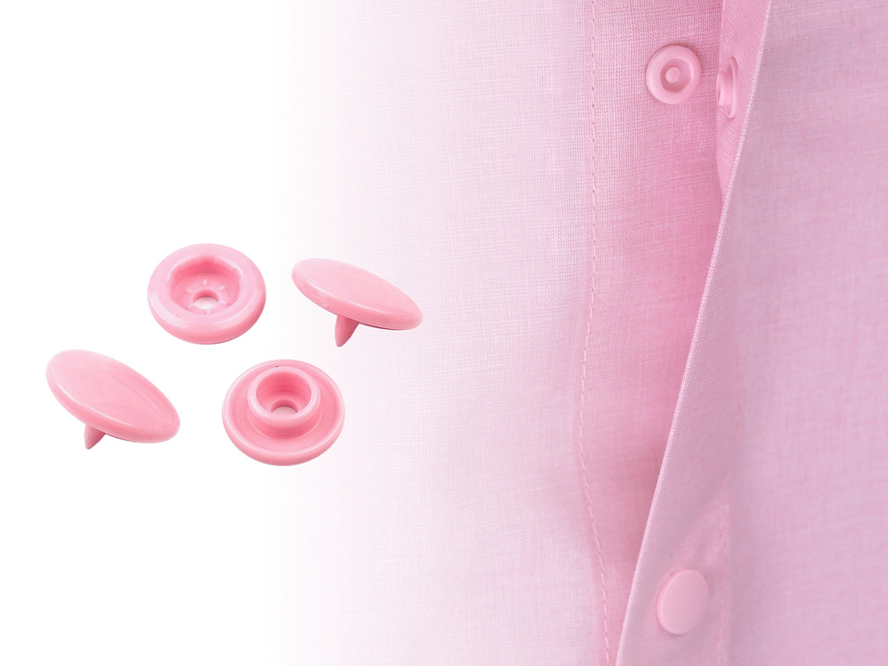 Plastové patentky / stiskací knoflíky vel. 18", malé, 17 B56 fialová světlá