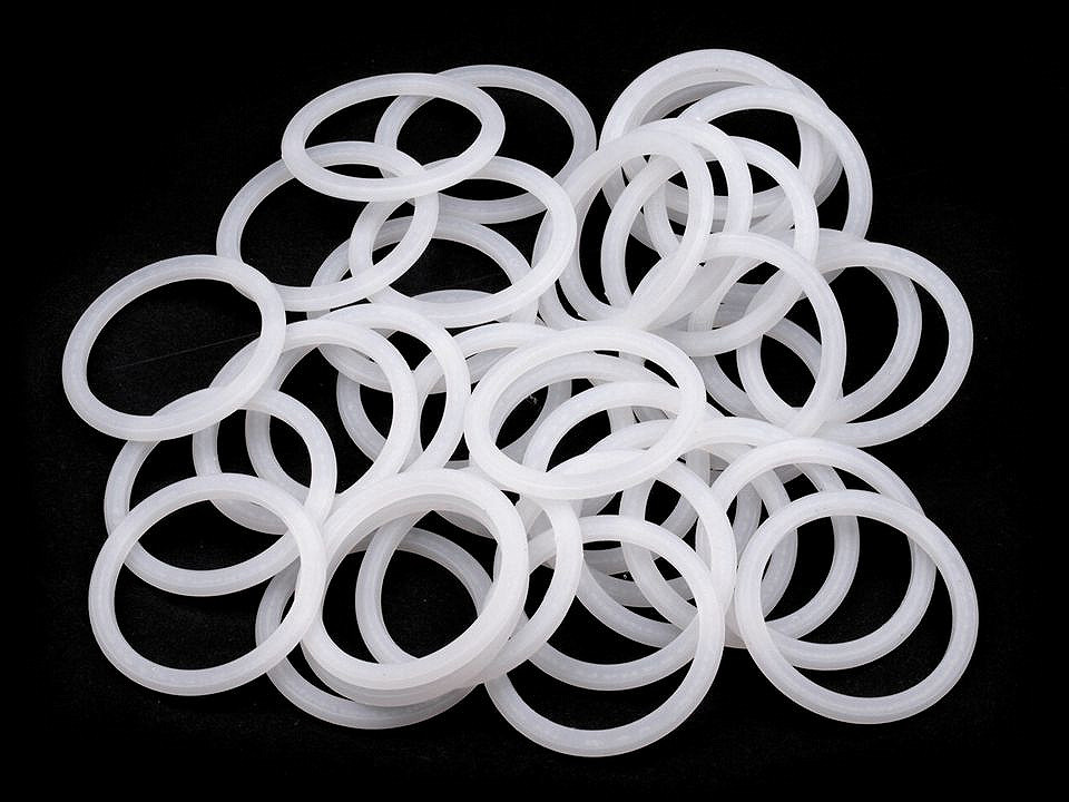 Plastic ring Ø34 mm, white, 20 pcs