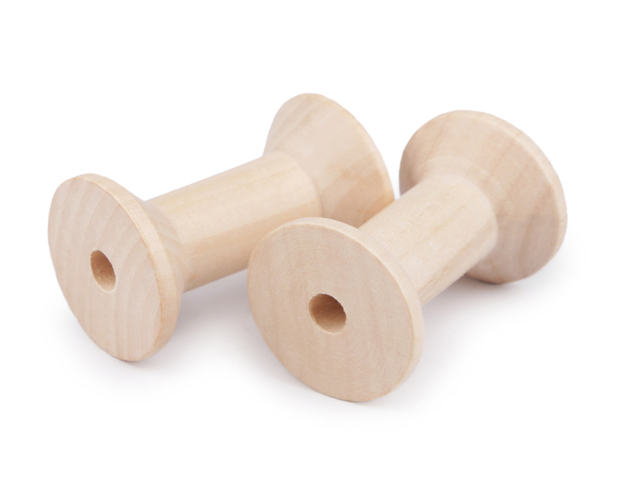 Wooden spool 30x48 mm, natural light, 5 pcs