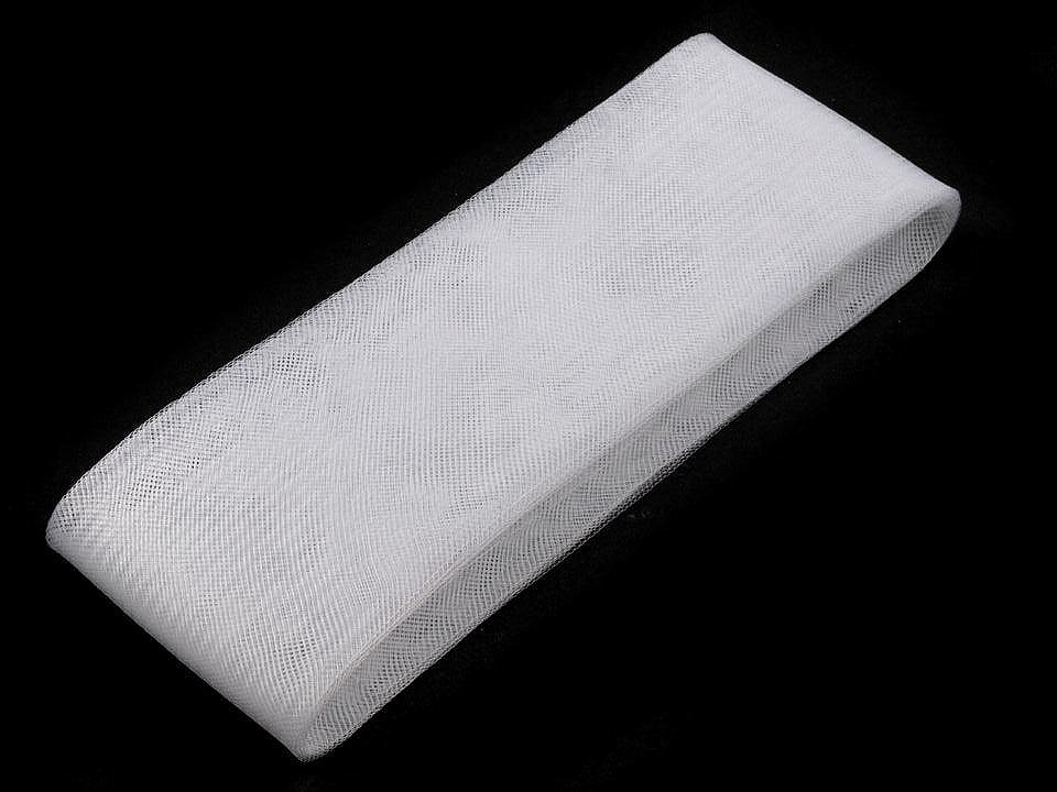 Modistická krinolína na výrobu dekorací, fascinátorů a vyztužení šatů šíře 8 cm, střední, 16 (CC33) transparent