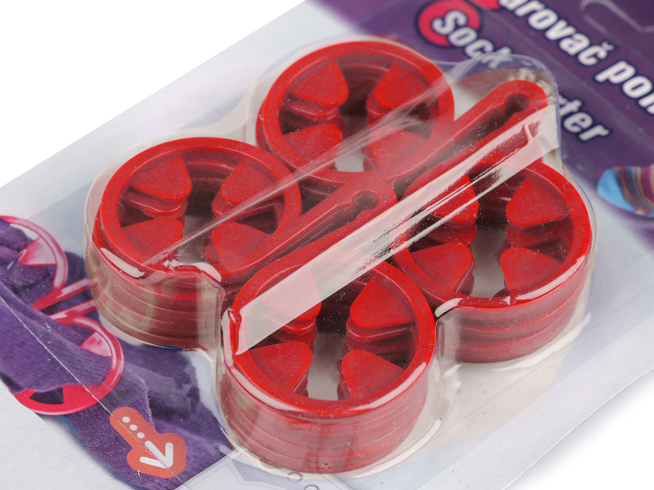 Sock Steamer 40x60mm, red, 1 blister