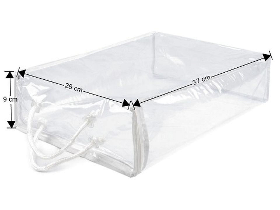Úložný box / obal PVC se zipem, malé, transparent