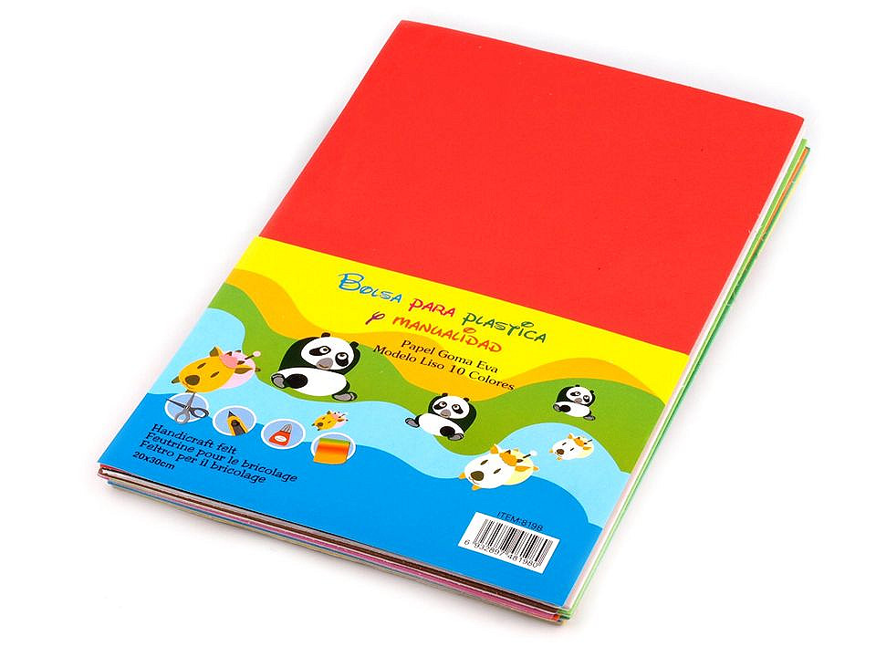 Samolepicí pěnová guma Moosgummi 20x30 cm, malé, 10 černá