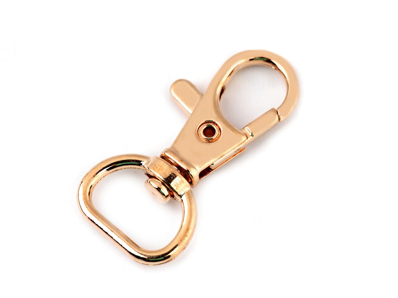 Metal carabiner with 12 mm loop, rose gold, 2 pcs