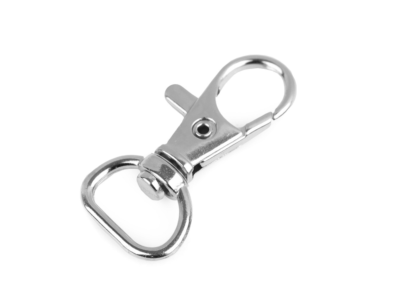 Metal carabiner with 12 mm loop, nickel, 2 pcs