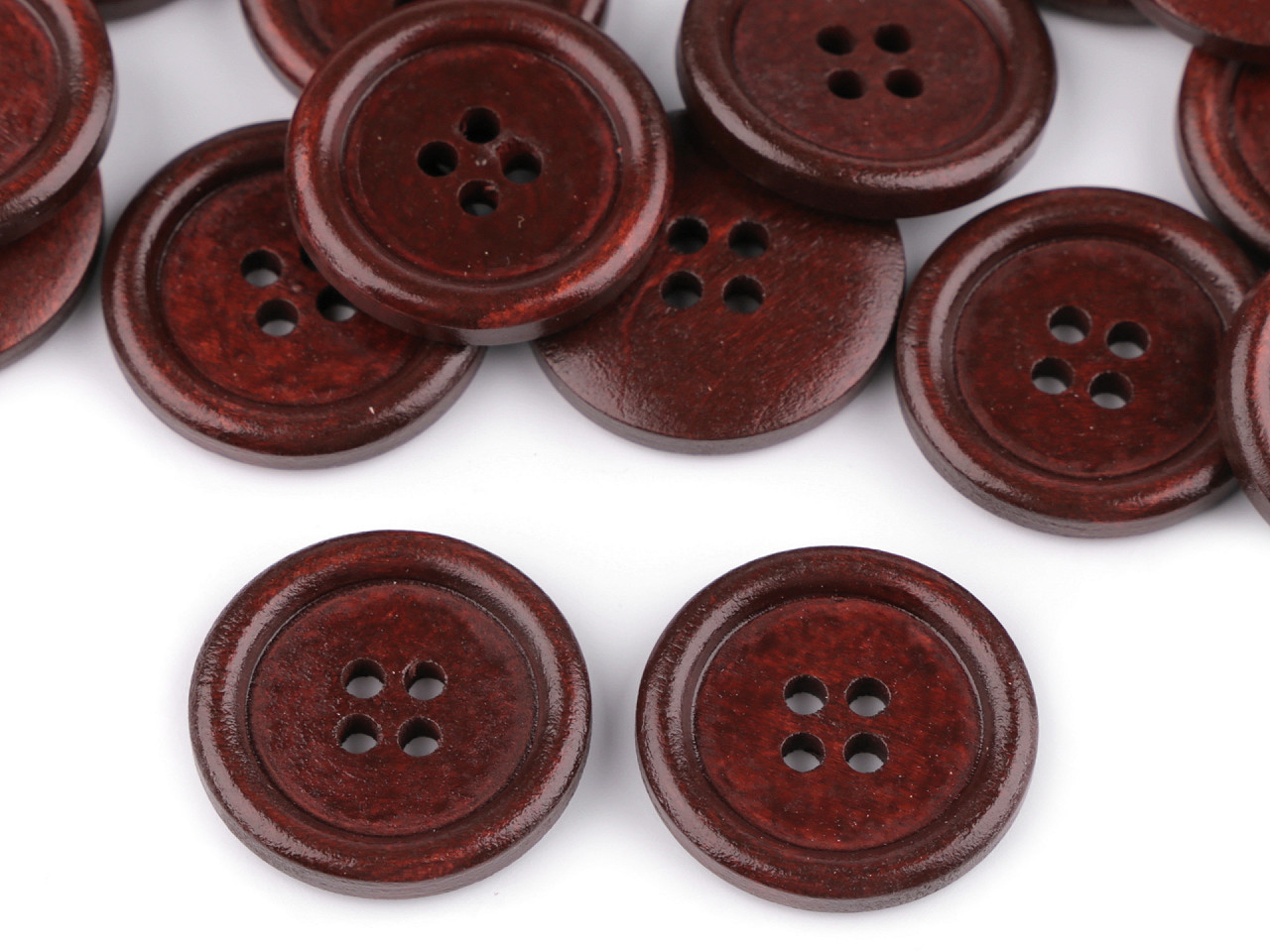 Wooden button 4-hole size 40 (24 mm), nut, 10 pc.