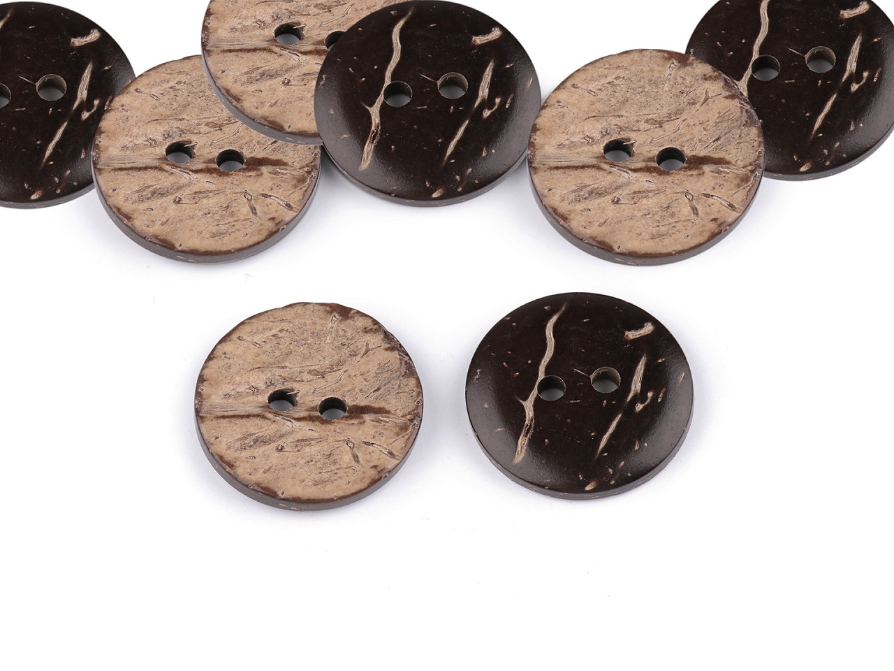 Coconut Button double-sided size 28" (17 mm), natural medium, 5 pcs