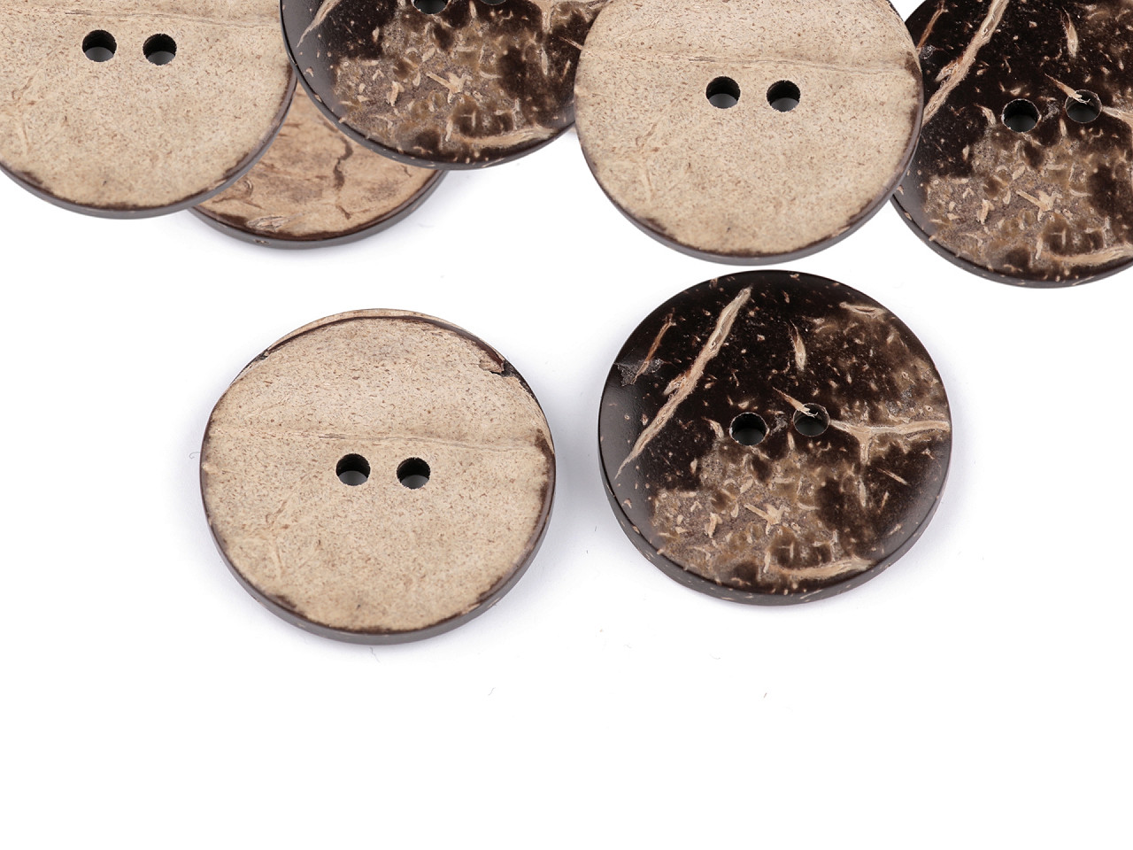 Coconut Button double-sided size 40" (25 mm), natural medium, 5 pcs