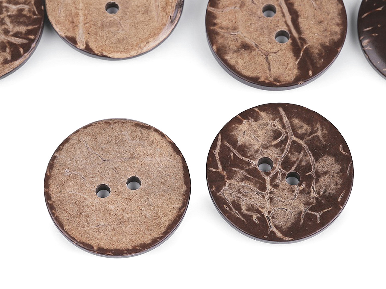 Coconut Button double-sided size 48 (30 mm), natural medium, 5 pcs