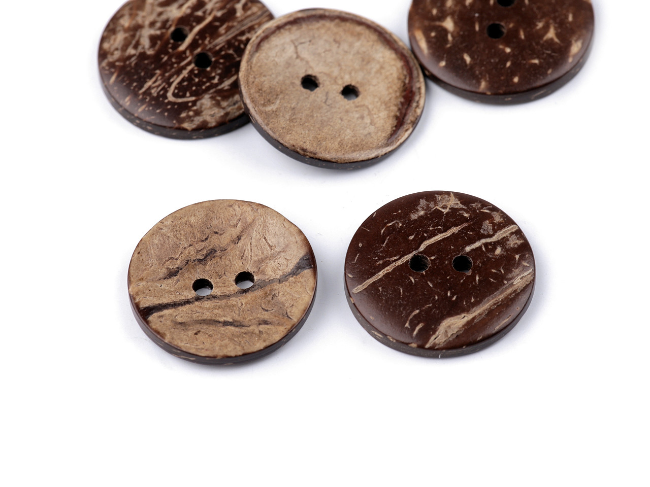 Coconut Button double-sided size 36 (22,8 mm), natural medium, 5 pcs