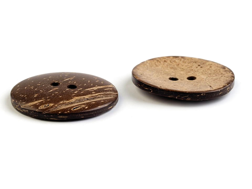 Coconut Button double-sided size 48 (30 mm), natural medium, 50 pcs