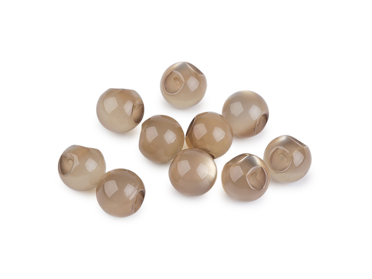 Perla k našití / knoflík kočičí oko Ø10 mm, malé, 4 pudrová