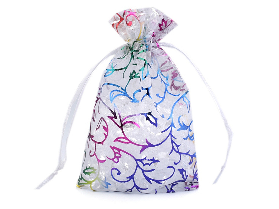 Darčekové vrecúško 8,5x12,5 cm organza farebný lurex
