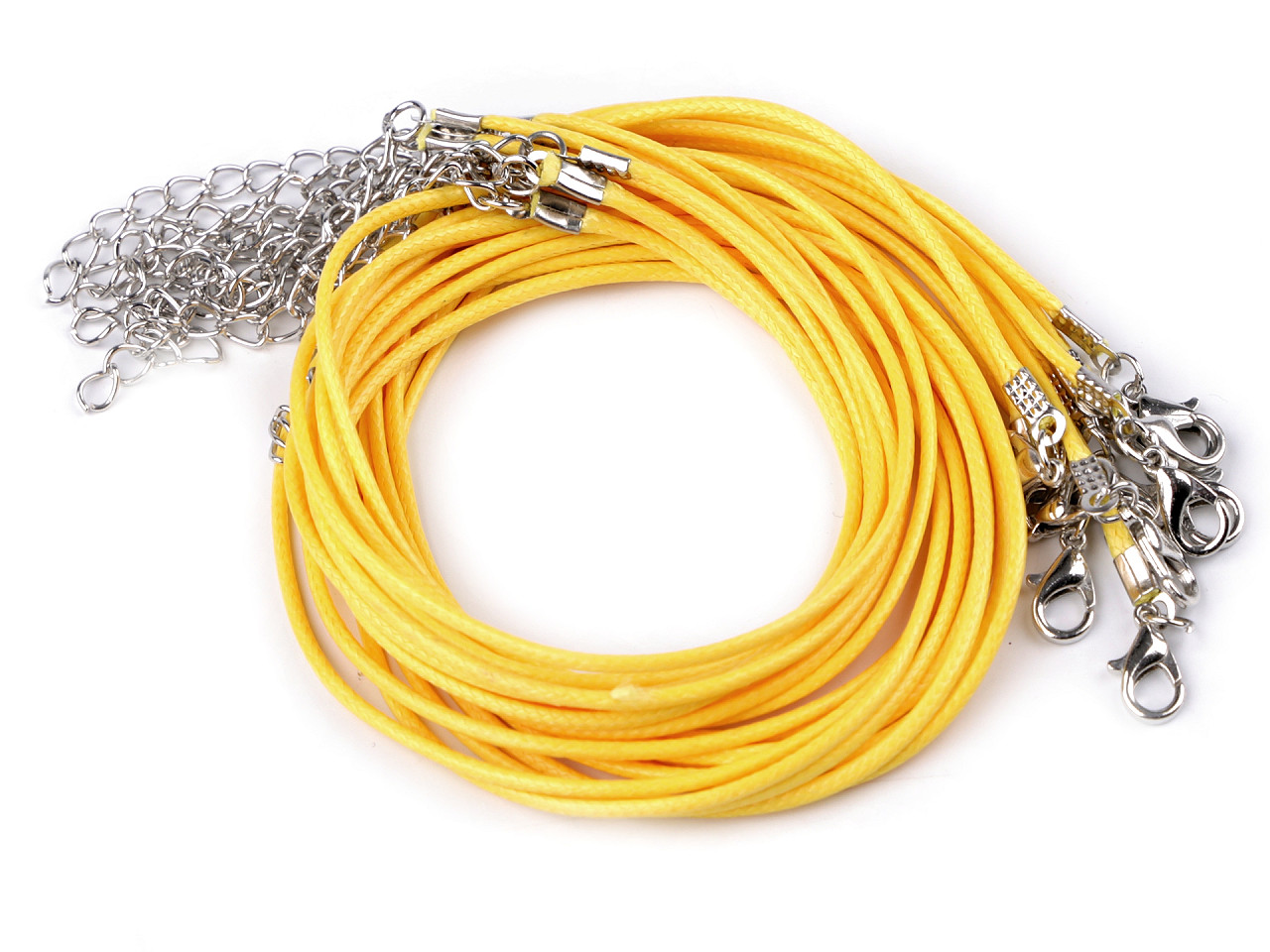 Splétaná šňůrka s karabinkou délka 45 cm, velké, 11 modrá světlá