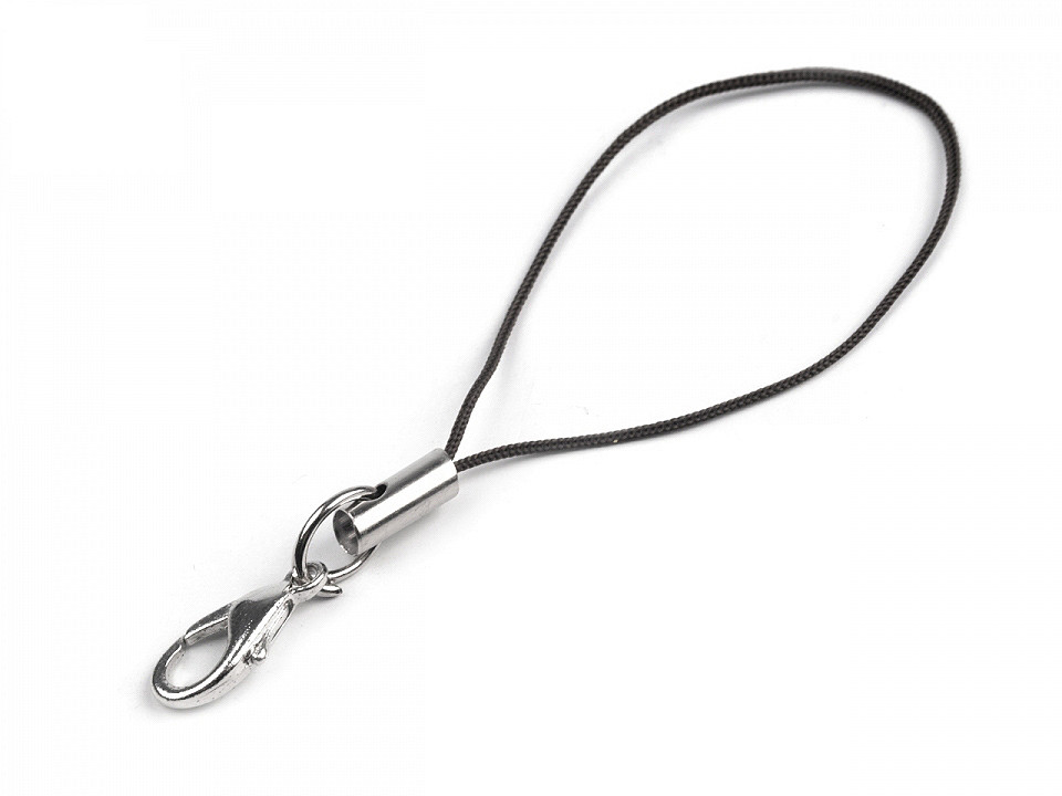 Key ring with carabiner 50 mm, black, 10 pcs