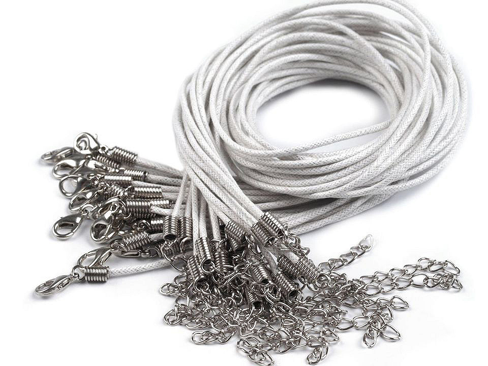 Voskovaná šnúrka s karabínkou dĺžka 45cm