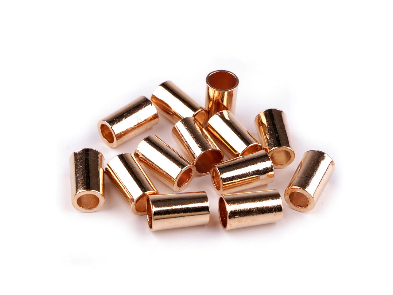 Metal end cap for cord Ø5.5 mm, rose gold, 4 pcs