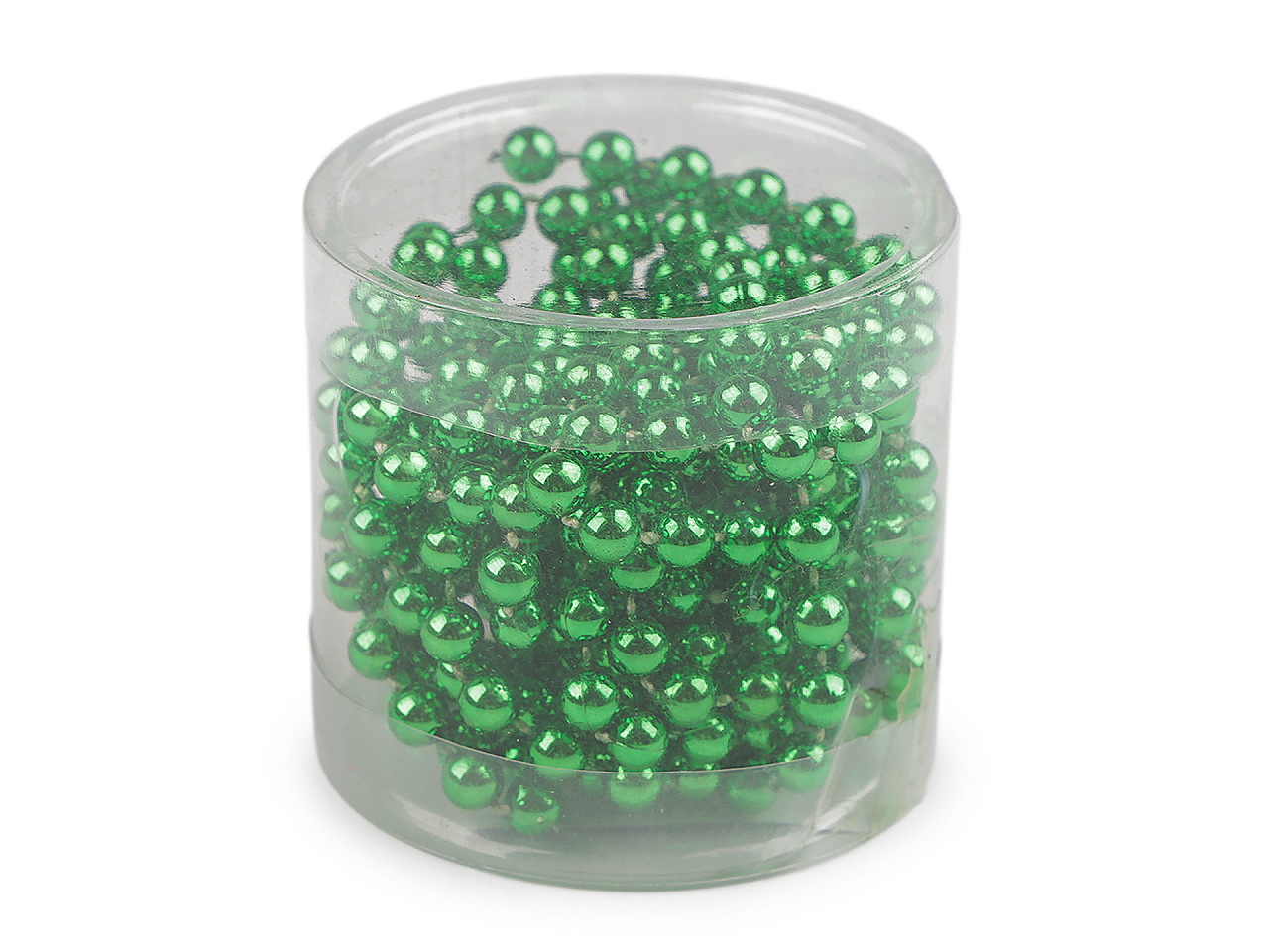 Perlový řetěz Ø6 mm vánoční, malé, 13 zelená