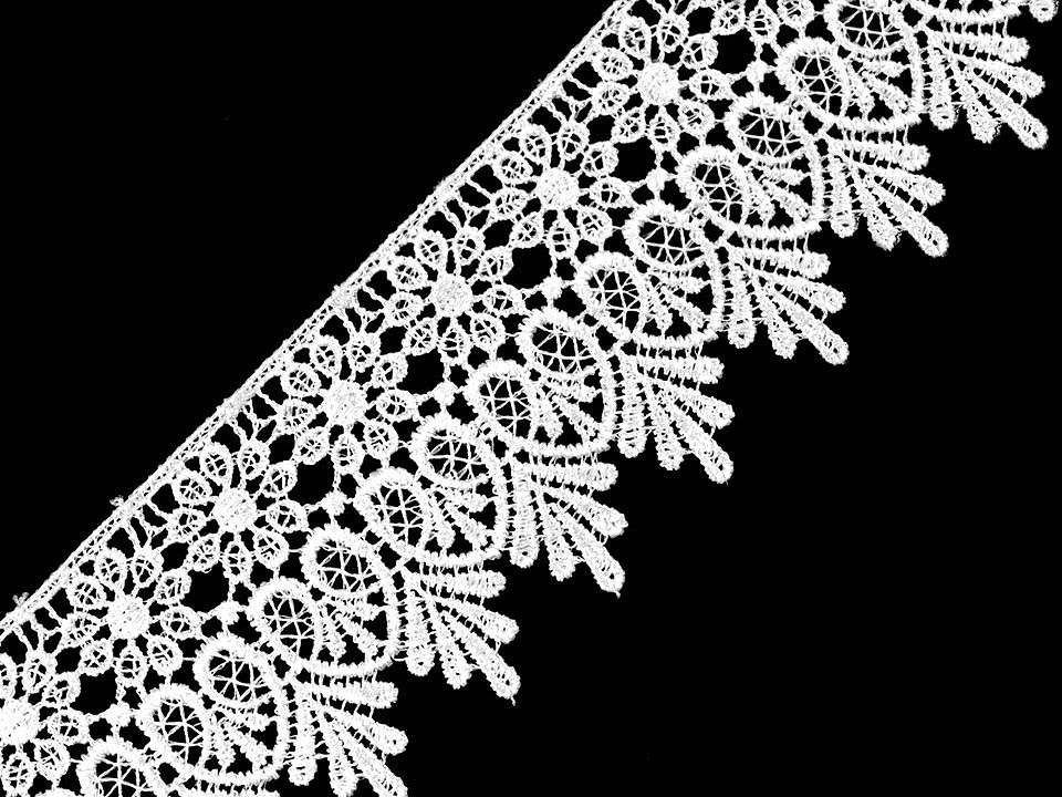 Air lace 70 mm wide, white, 13.5 m