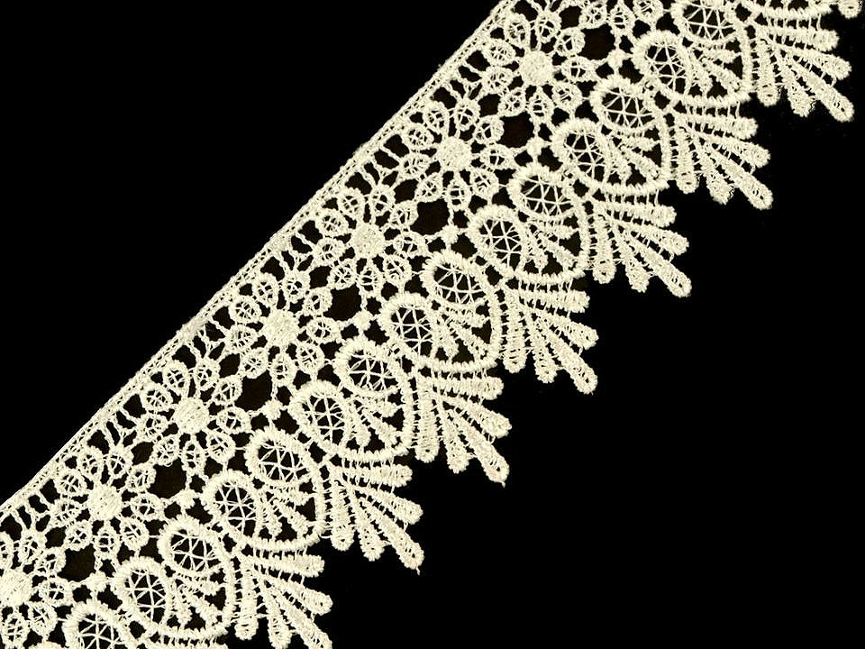 Air lace 70 mm wide, light cream, 13.5 m