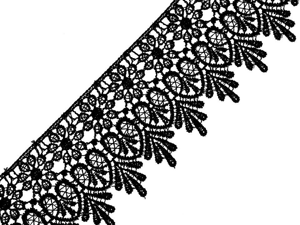 Air lace 70 mm wide, black, 13.5 m