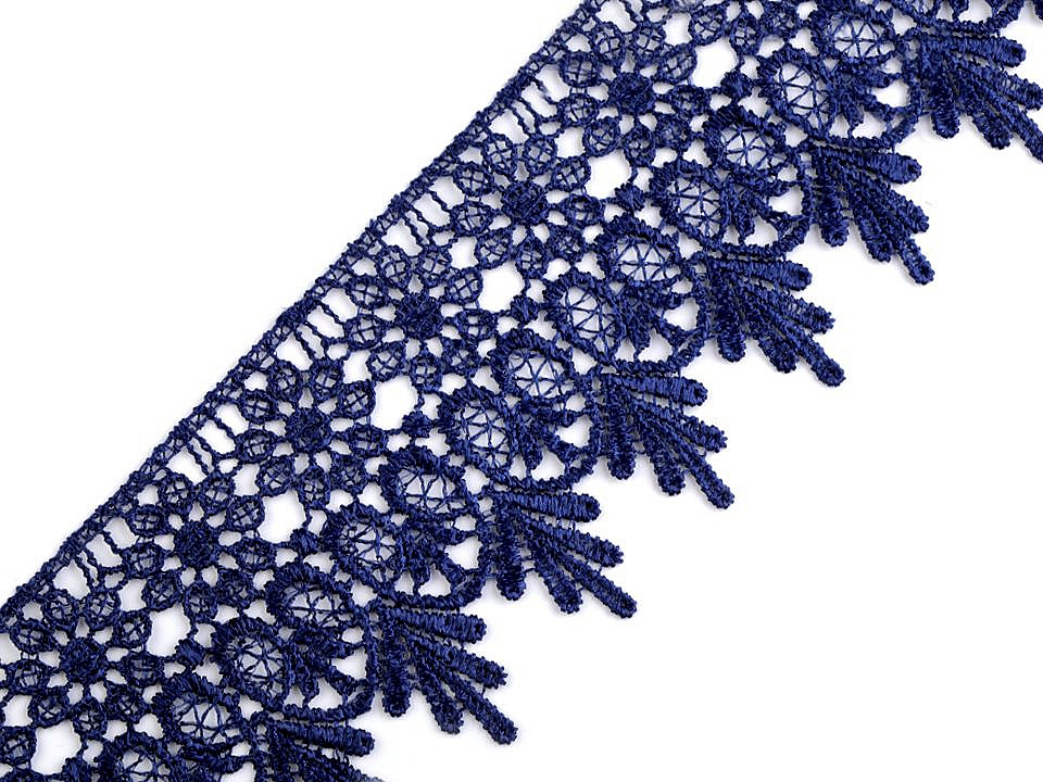 Air lace 70 mm wide, Berlin blue, 13.5 m