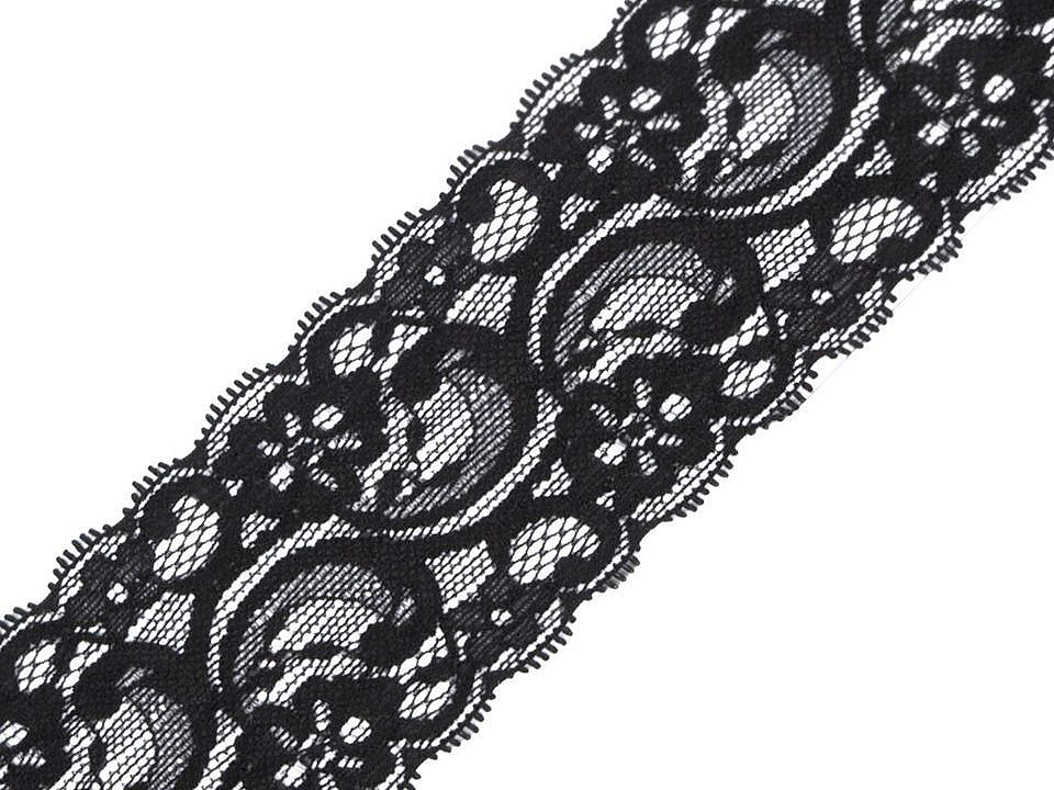 Elastic lace / insert width 55 mm, black, 25 m