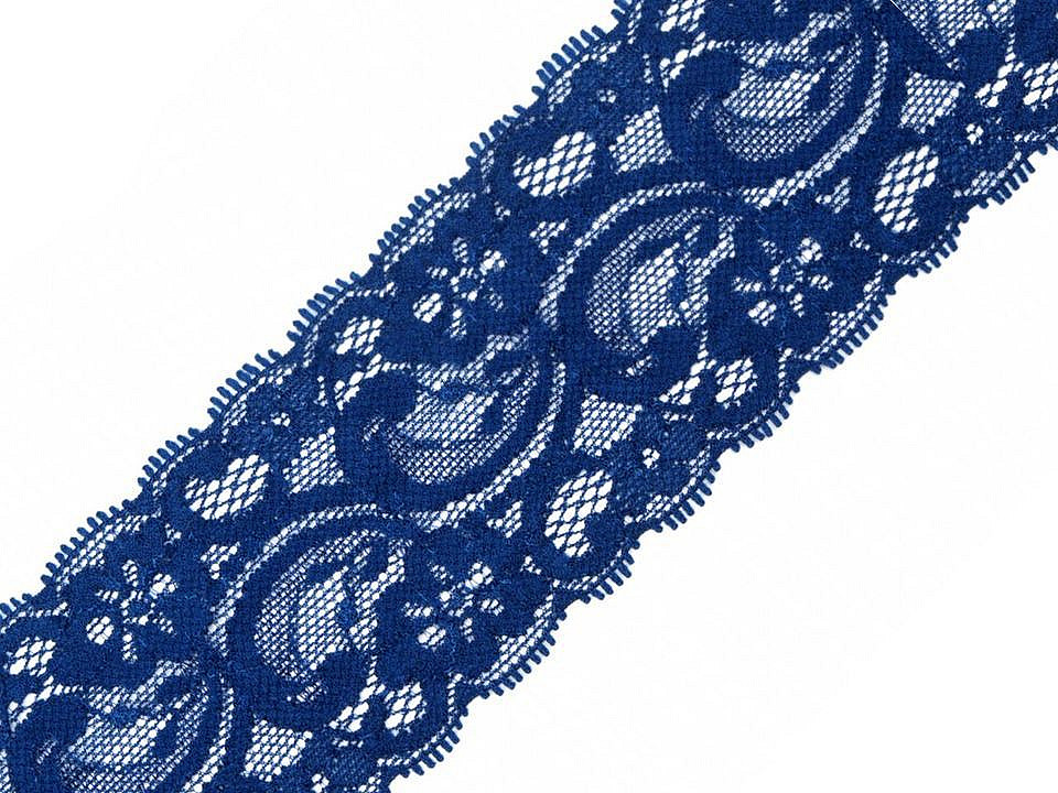 Elastic lace / insert width 55 mm, blue, 25 m