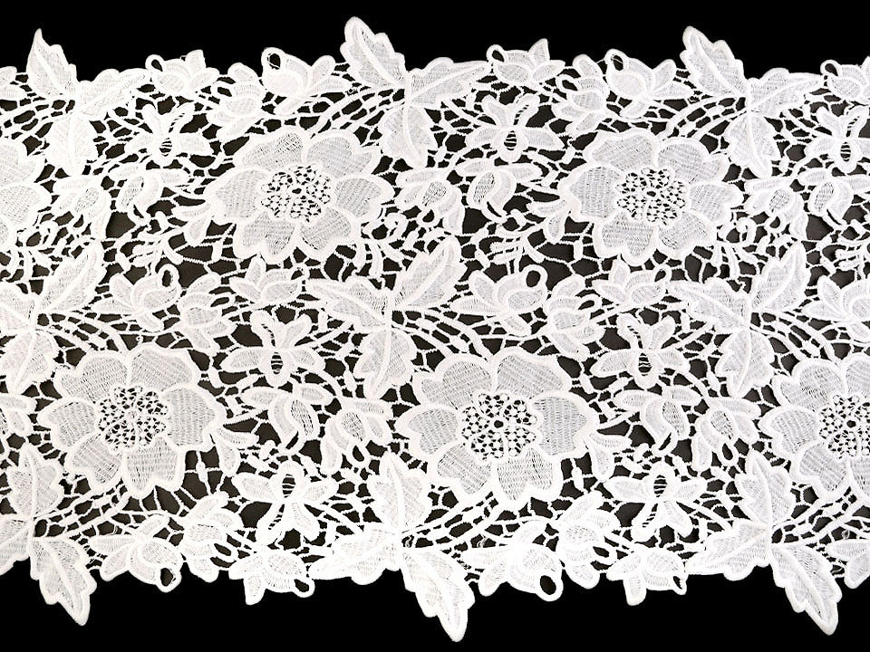 Vyšívaná čipka / štóla šírka 36 cm off white