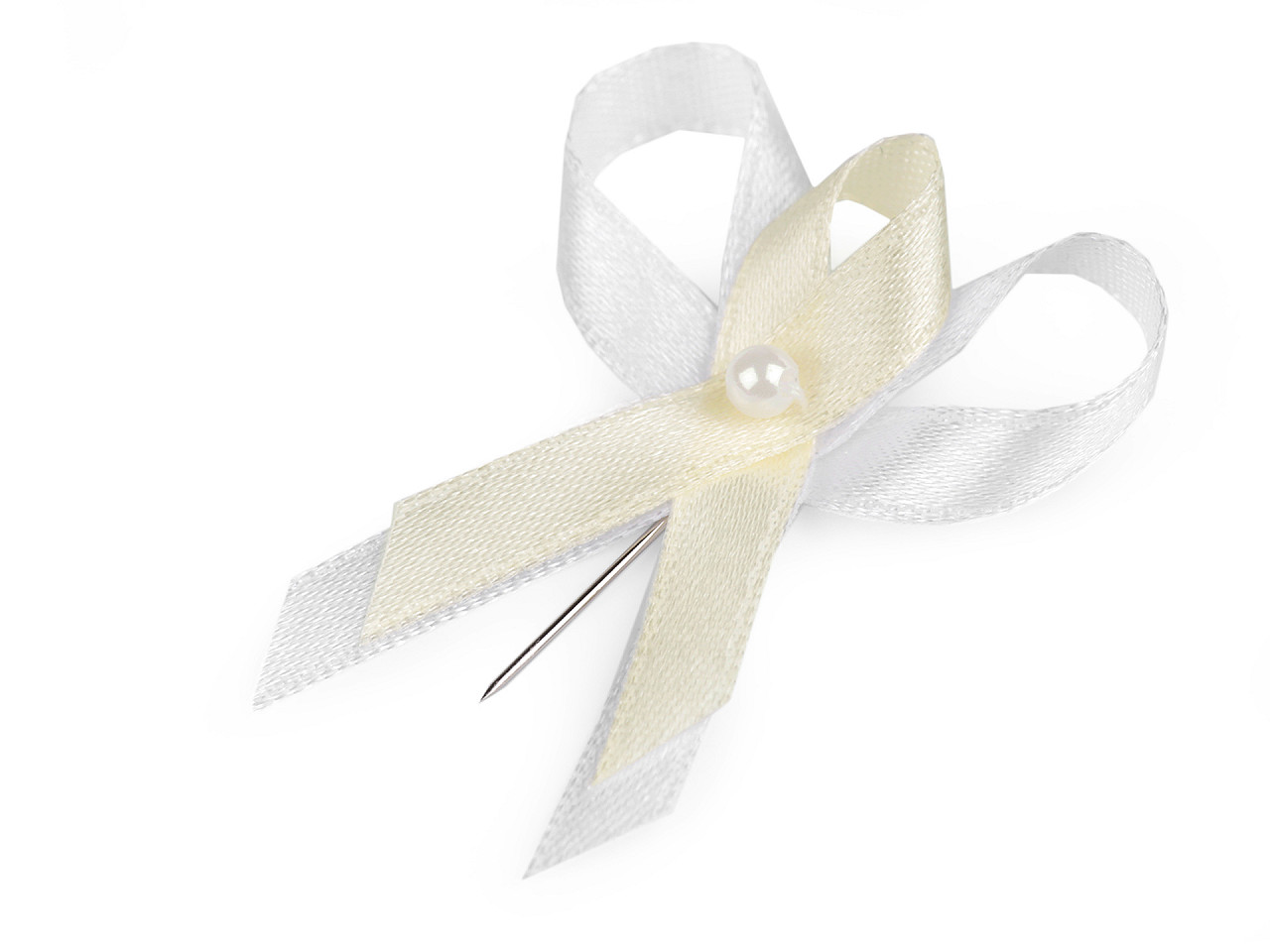 Wedding ribbons / cotillion width 35 mm satin, beige lightest, 100 pcs