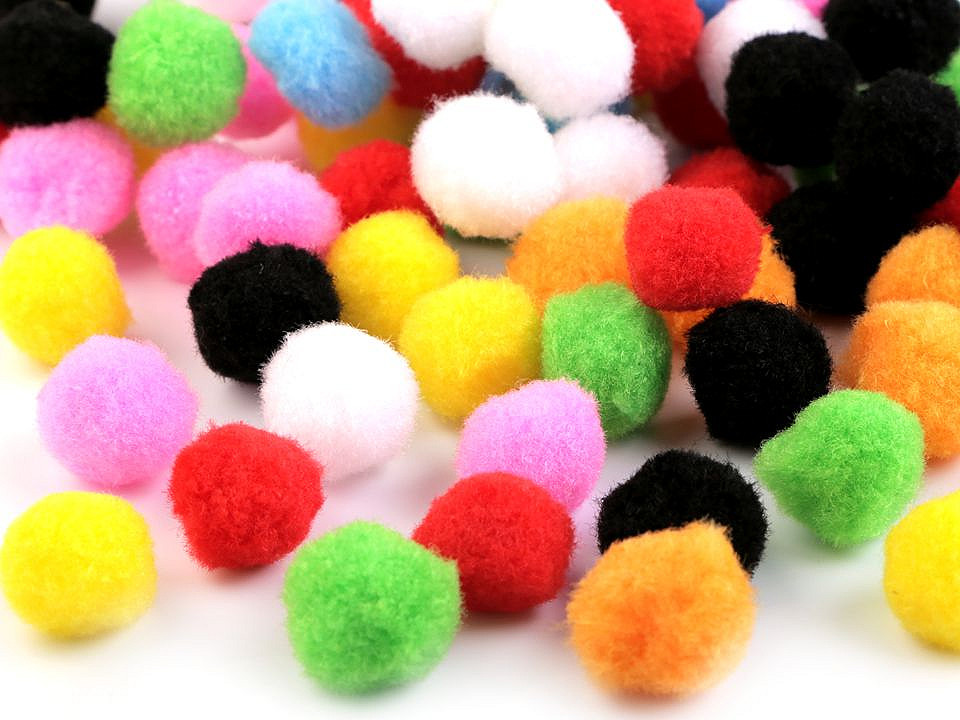 Pompom Ø20 mm, mix, 100 pcs