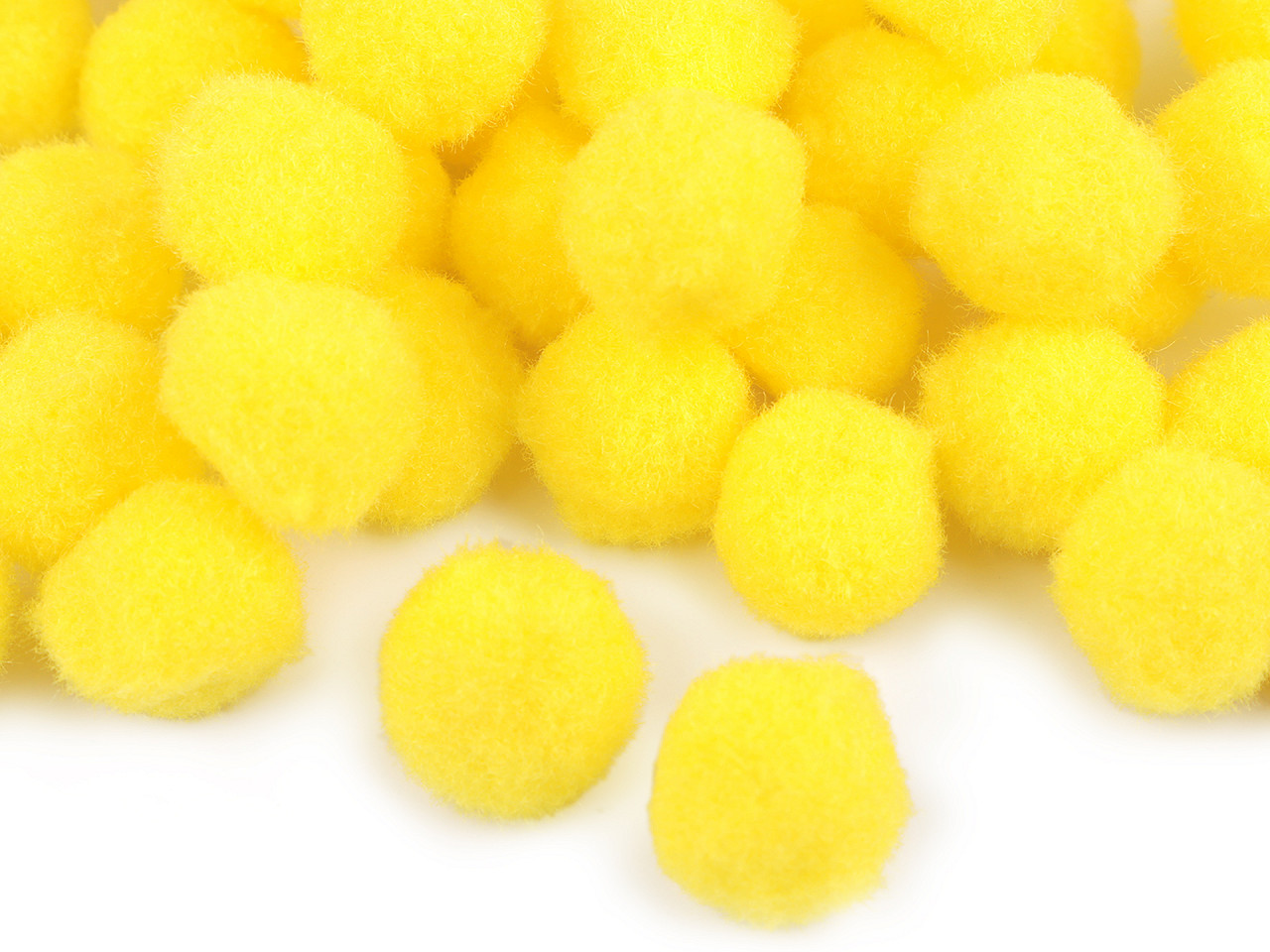 Pompom Ø20 mm, yellow, 100 pcs