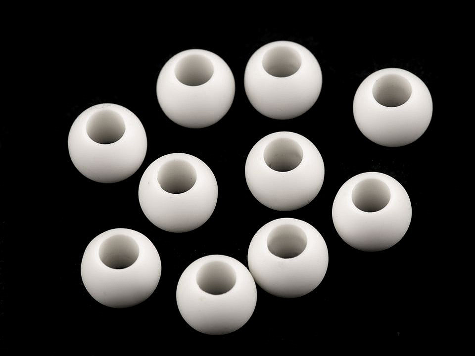Plastové korálky matné s veľkým prievlakom 10x12 mm