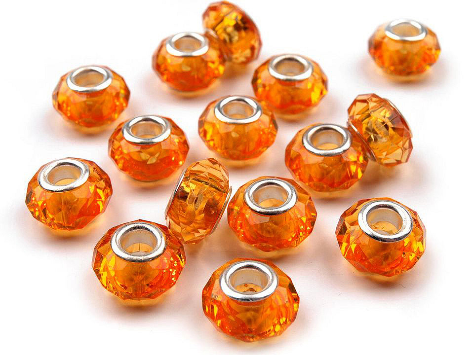 Plastové korálky s plôškami s veľkým prievlakom 14,5x9 mm