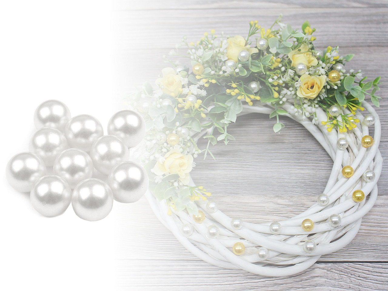 Dekorační kuličky / perly bez dírek k nalepení  Ø8; 10 mm, malé, 27 (Ø8 mm) červená tmavá