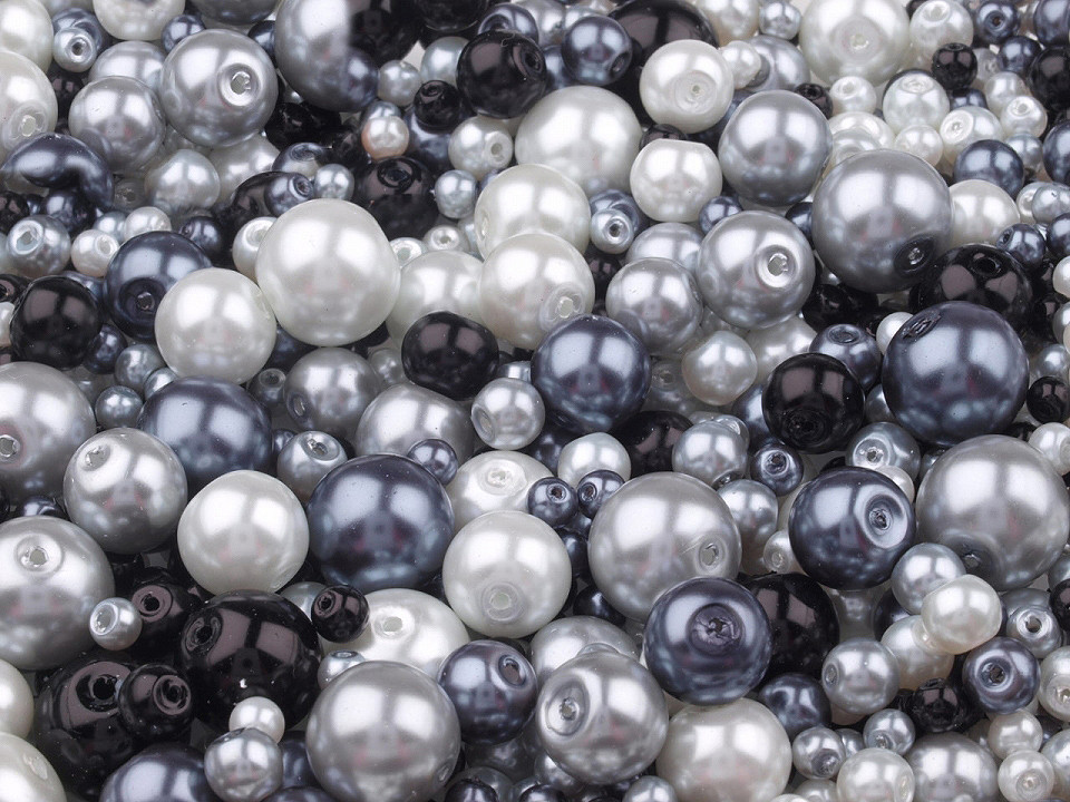 Sklenené voskové perly mix veĺkostí a farieb Ø4-12 mm
