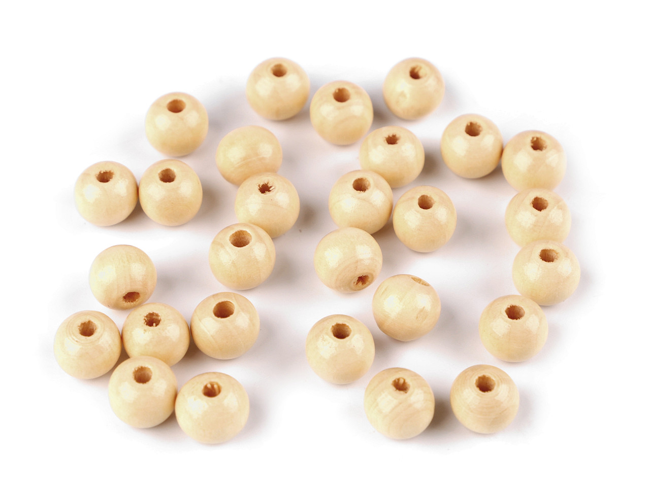 Dřevěné korálky Ø10 mm, velké, 1 červená rumělka