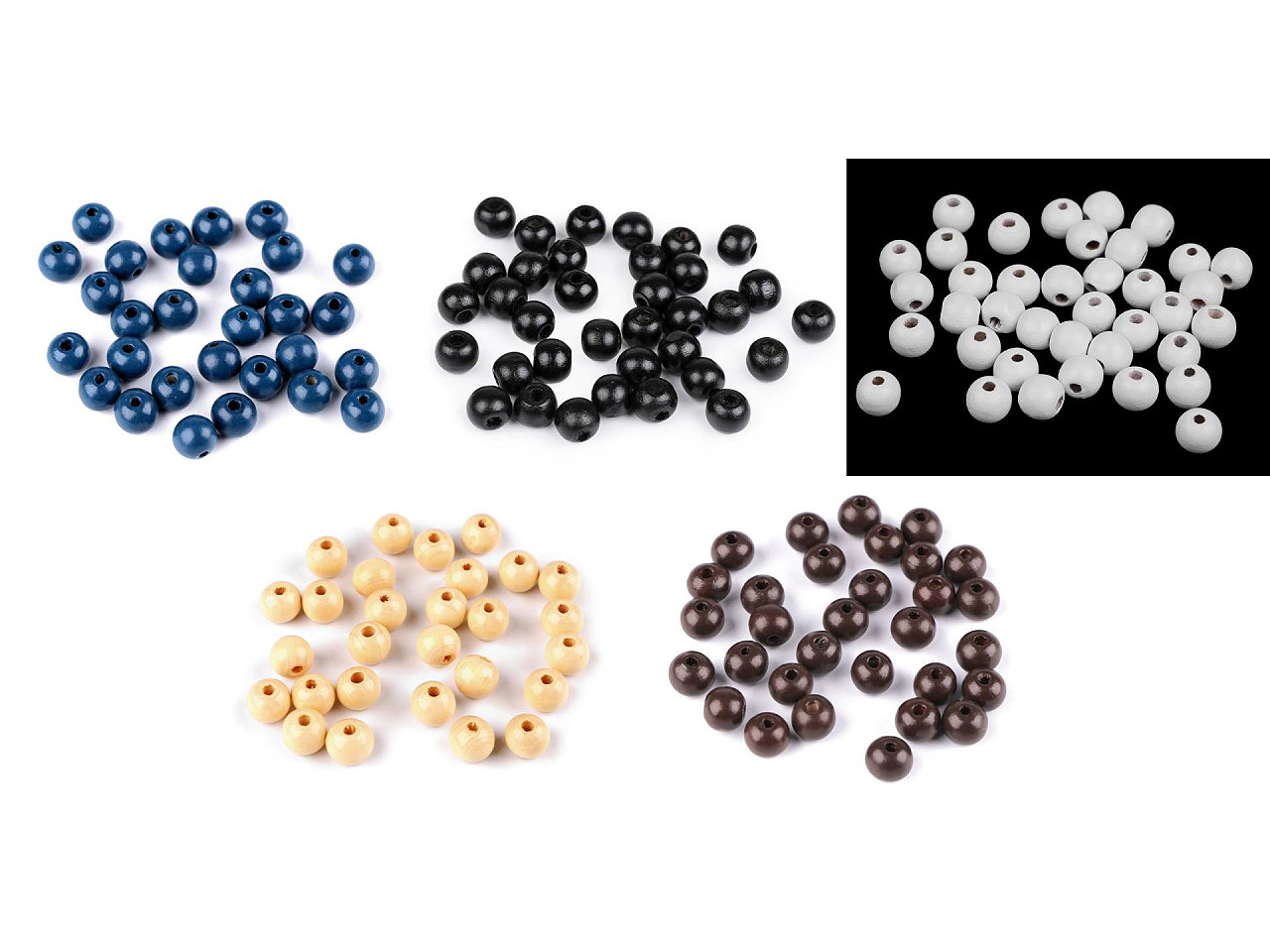 Dřevěné korálky Ø10 mm, velké, 1 červená rumělka