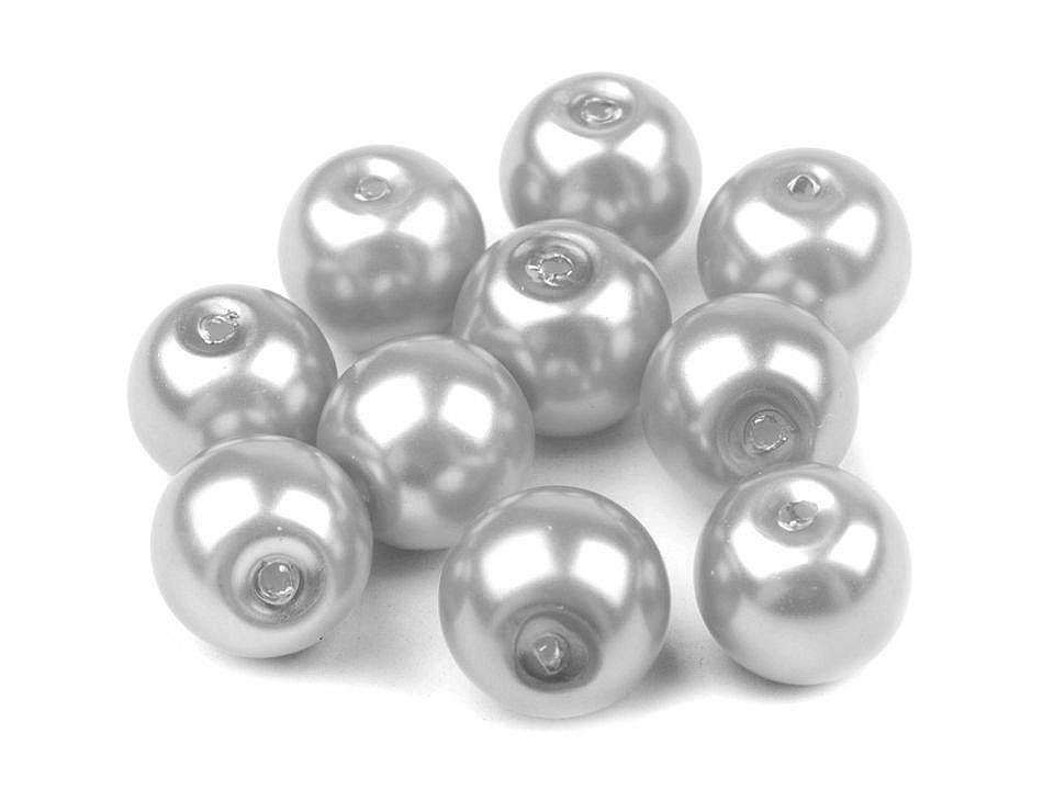 Skleněné voskové perly Ø10 mm, malé, 02B krémová nejsvět.